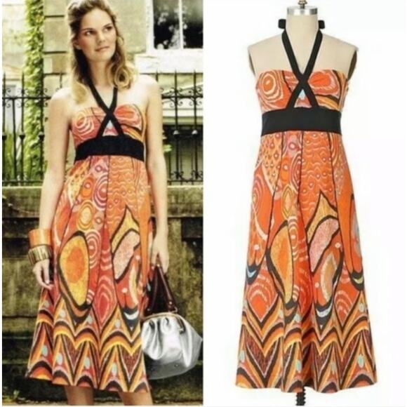 Anthropologie Dresses & Skirts - Anthropologie maeve orange floral halter midi dress
